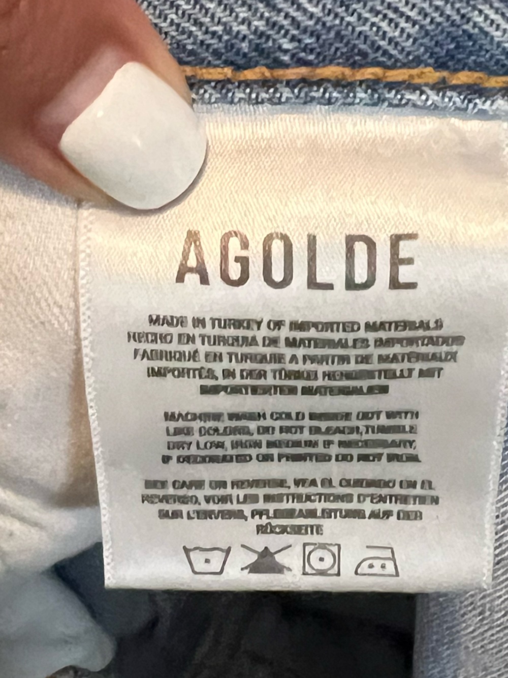 Agolde 90´s Light Wash Straight-Leg woman’s Jeans with Distressed Knees size 28 - Picture 7 of 10